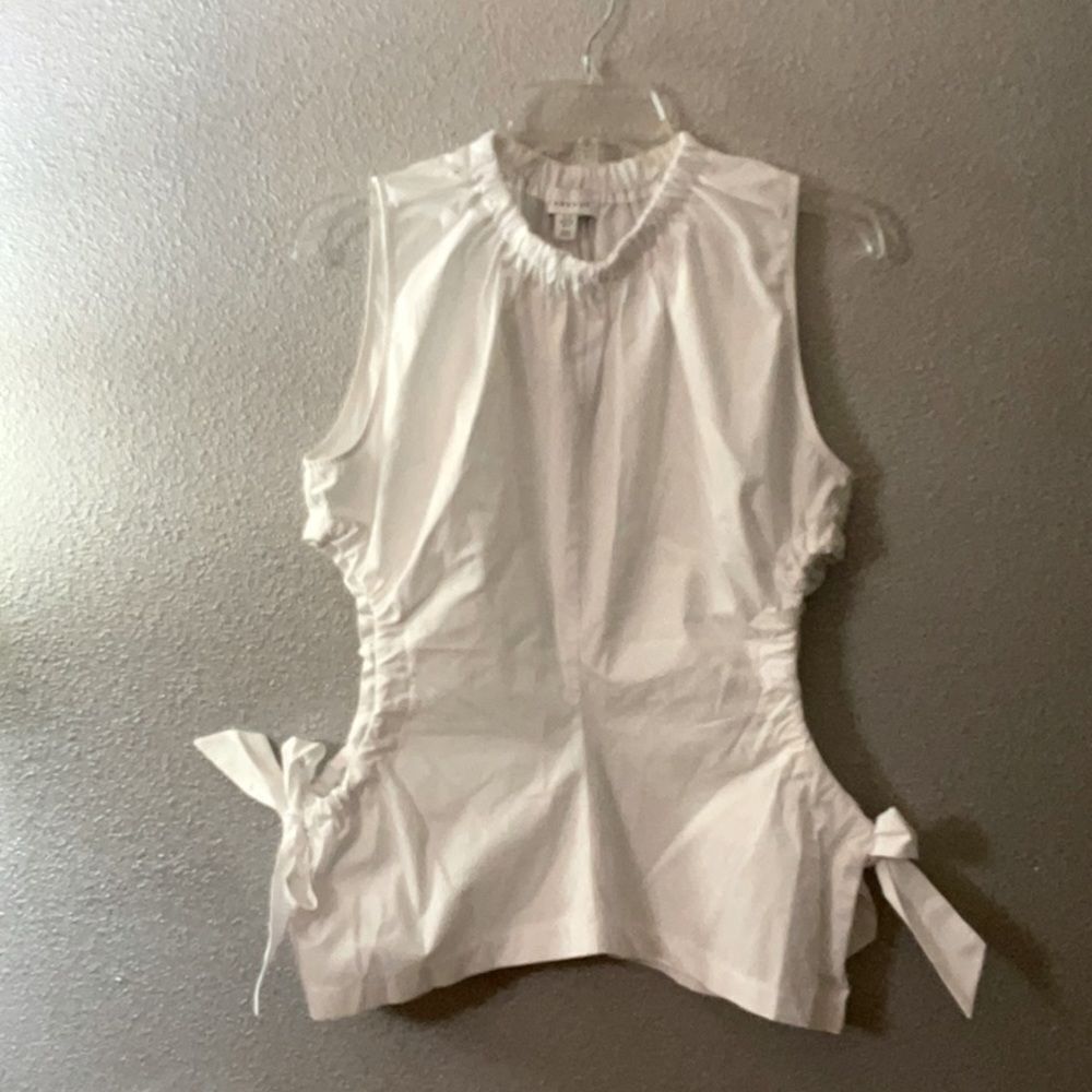 TOPSHOP Top with Ruched Adjustable Cutout Sides Sleeveless Pullover Women’s Sz 4